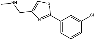 2-(3-氯苯基)-4-[(甲基氨基)甲基]-1,3-噻唑, 864068-99-5, 结构式