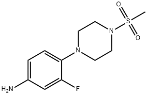 3-fluoro-4-[4-(methylsulfonyl)piperazino]aniline 化学構造式