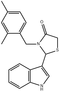 3-[(2,4-dimethylphenyl)methyl]-2-(1H-indol-3-yl)thiazolidin-4-one Struktur