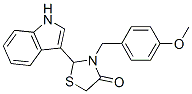 2-(1H-indol-3-yl)-3-[(4-methoxyphenyl)methyl]thiazolidin-4-one 结构式