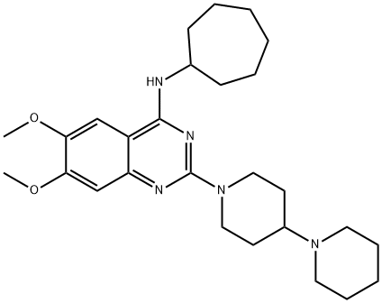2-[1,4'-Bipiperidin]-1'-yl-N-cycloheptyl-6,7-dimethoxy-4-quinazolinaminedihydrochloride Structure