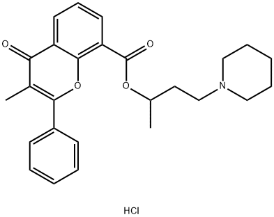 1-Methyl-3-(N-piperidino)propyl 3-methylflavone-8-carboxylate hydrochl oride hemihydrate Structure