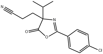 4-Oxazolepropanenitrile,  2-(4-chlorophenyl)-4,5-dihydro-4-(1-methylethyl)-5-oxo- Struktur