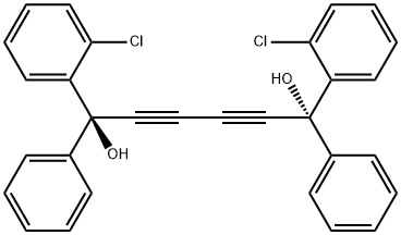 1,6-ビス(2-クロロフェニル)-1,6-ジフェニル-2,4-ヘキサジイン-1,6-ジオール 化学構造式