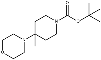 1-BOC-4-甲基-4-吗啉-4-基-哌啶 结构式