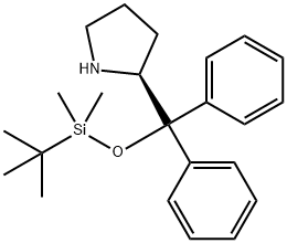 (S)-2-(((TERT-ブチルジメチルシリル)オキシ)ジフェニルメチル)ピロリジン 化学構造式