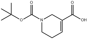 1-BOC-1,2,5,6-テトラヒドロピリジン-3-カルボン酸 化学構造式