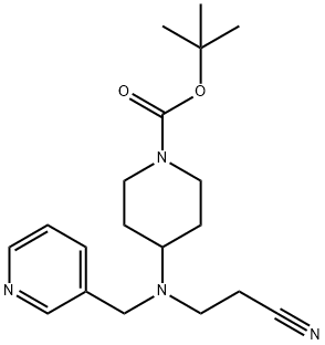 1-BOC-4-[(2-CYANO-ETHYL)-PYRIDIN-3-YLMETHYL-AMINO]-PIPERIDINE 化学構造式