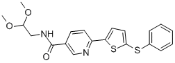 N-(2,2-DIMETHOXYETHYL)-6-(5-(PHENYLTHIO)THIOPHEN-2-YL)NICOTINAMIDE Structure