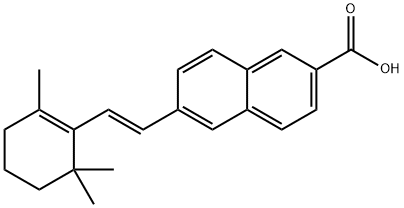 6-(2-(2,6,6-trimethyl-1-cyclohexen-1-yl)ethen-1-yl)-2-naphthalenecarboxylic acid Struktur
