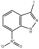 3-ヨード-7-ニトロ-1H-インダゾール 化学構造式