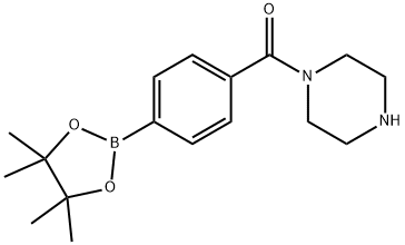 4‐(ピペラジン‐1‐カルボニル)フェニルボロン酸ピナコールエステル塩酸塩 化学構造式