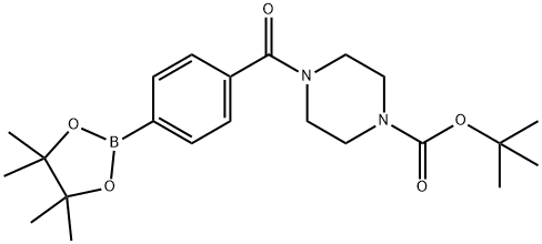 4-(4-BOC-哌嗪-1-羰基) 苯硼酸频哪酯, 864754-13-2, 结构式