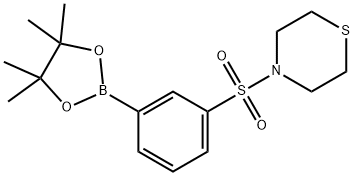 4-[3-(4,4,5,5-TETRAMETHYL-[1,3,2]DIOXABOROLAN-2-YL)-BENZENESULFONYL]-THIOMORPHOLINE Struktur