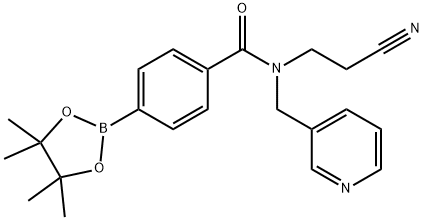 N-(2-CYANO-ETHYL)-N-PYRIDIN-3-YLMETHYL-4-(4,4,5,5-TETRAMETHYL-[1,3,2]DIOXABOROLAN-2-YL)-BENZAMIDE Struktur