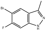 5-ブロモ-6-フルオロ-3-メチル-1H-インダゾール 化学構造式