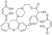 2-Chloro-11-(4-(2-mandeloyloxyethyl)piperazino)-10,11-dihydrodibenzo(b ,f)thiepin bis(maleate) Struktur