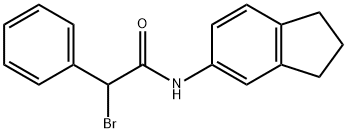 2-ブロモ-N-(2,3-ジヒドロ-1H-インデン-5-イル)-2-フェニルアセトアミド 化学構造式