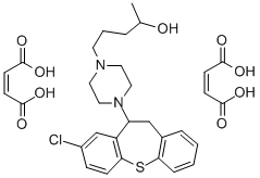 1-Piperazinebutanol, 4-(8-chloro-10,11-dihydrodibenzo(b,f)thiepin-10-y l)-alpha-methyl-, (Z)-2-butenedioate (1:2) Structure