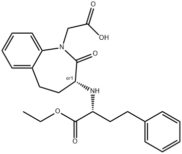 1H-1-Benzazepine-1-acetic acid, 3-[[1-(ethoxycarbonyl)-3-phenylpropyl]amino]-2,3,4,5-tetrahydro-2-oxo-, (R*,R*)-(+-)- Structure
