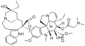 4-O-デアセチル-4-O-(N,N-ジメチルグリシル)ビンカロイコブラスチン 化学構造式