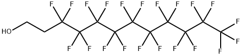 3,3,4,4,5,5,6,6,7,7,8,8,9,9,10,10,11,11,12,12,12-ヘニコサフルオロドデカン-1-オール 化学構造式