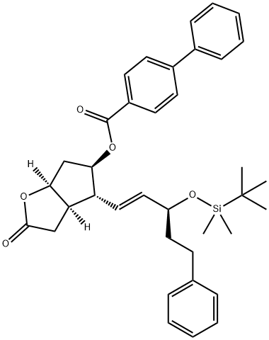 [1,1'-Biphenyl]-4-carboxylic acid, (3aR,4R,5R,6aS)-4-[(1E,3S)-3-[[(1,1-diMethylethyl)diMethylsilyl]oxy]-5- phenyl-1-pentenyl]hexahydro-2-oxo-2H-cyclopenta[b]furan-5-yl ester|[1,1'联苯]-4-羧酸,(3AR,4R,5R,6AS)-4-[(1E,3S)-3-[[(1,1-二甲基乙基)二甲基硅烷基]氧基]-5-苯基-1-戊烯-1-基]六氢-2-氧代-2H-(...)