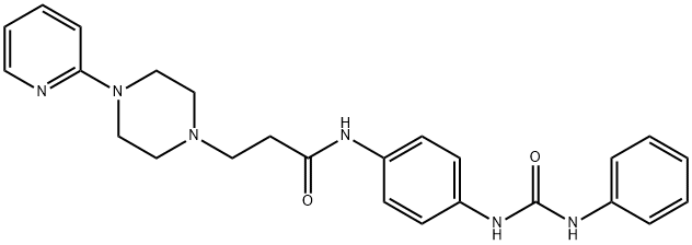1-Piperazinepropanamide, N-(4-(((phenylamino)carbonyl)amino)phenyl)-4- (2-pyridinyl)- Structure