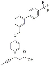 (S)-3-(4-((4'-(Trifluoromethyl)-[1,1'-biphenyl]-3-yl)methoxy)phenyl)hex-4-ynoic acid Structure
