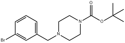 叔-丁基 4-(3-溴苯甲基)哌嗪-1-羧酸酯, 865314-27-8, 结构式