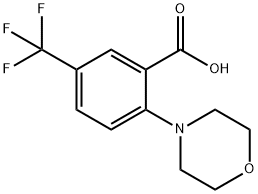2-モルホリノ-5-(トリフルオロメチル)安息香酸 化学構造式