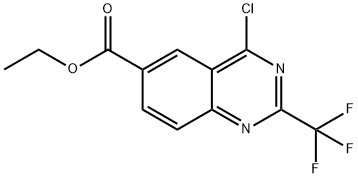 4-CHLORO-2-TRIFLUOROMETHYL-QUINAZOLINE-6-CARBOXYLIC ACID ETHYL ESTER Struktur