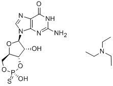 SP-グアノシン 3′, 5-サイクリックモノホスホロチオエート トリエチルアンモニウム塩 化学構造式