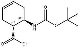 BOC-(+/-)-TRANS-2-AMINOCYCLOHEX-4-ENE-1-CARBOXYLIC ACID Struktur