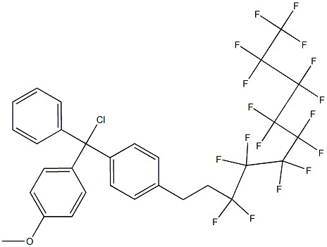 1-(4-甲氧苯基)-1-[4-(1H,1H,2H,2H-全氟癸基)苯基]-1-苯甲基氯, 865758-37-8, 结构式