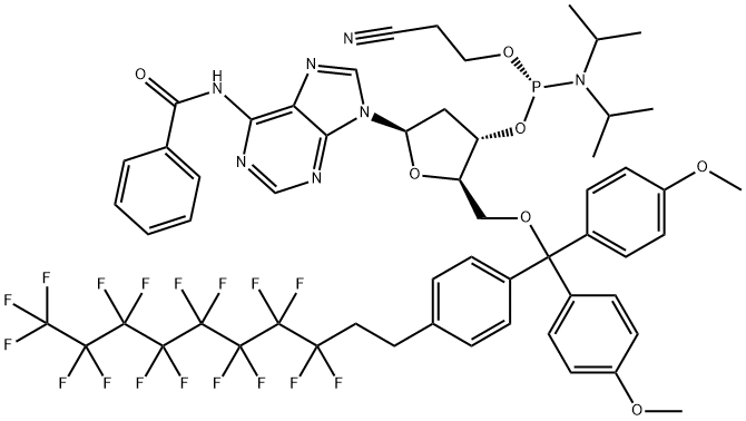 5'-O-FDMT-N6-BENZOYL-2'-DEOXYADENOSINE CEP Structure