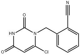 2-((6-氯-2,4-二氧代-3,4-二氢-2H-嘧啶-1-基)甲基)苯腈,865758-95-8,结构式
