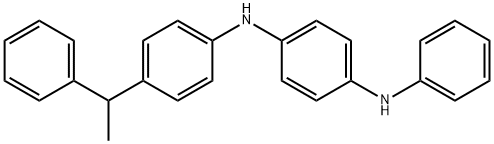 N-フェニル-N'-[4-(1-フェニルエチル)フェニル]-1,4-ベンゼンジアミン 化学構造式