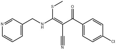 (Z)-2-(4-chlorobenzoyl)-3-(methylsulfanyl)-3-[(3-pyridinylmethyl)amino]-2-propenenitrile Structure