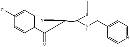 (Z)-2-(4-chlorobenzoyl)-3-(methylsulfanyl)-3-[(4-pyridinylmethyl)amino]-2-propenenitrile Structure