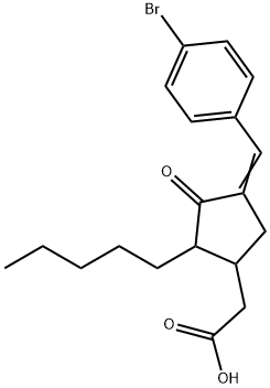 2-{4-[(E)-(4-bromophenyl)methylidene]-3-oxo-2-pentylcyclopentyl}acetic acid 结构式