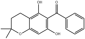 6-ベンゾイル-5,7-ジヒドロキシ-2,2-ジメチルクロマン 化学構造式
