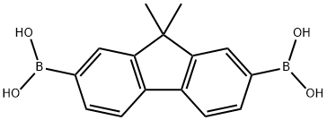 (9,9-ジメチル-9H-フルオレン-2,7-ジイル)ビスボロン酸 化学構造式