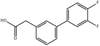 2-(3',4'-二氟-[1,1'-联苯]-3-基)乙酸,866108-76-1,结构式