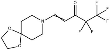 (E)-1-(1,4-dioxa-8-azaspiro[4.5]dec-8-yl)-4,4,5,5,5-pentafluoro-1-penten-3-one Struktur