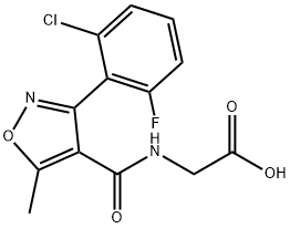 2-({[3-(2-chloro-6-fluorophenyl)-5-methyl-4-isoxazolyl]carbonyl}amino)acetic acid Struktur
