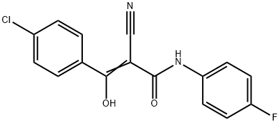 (Z)-3-(4-chlorophenyl)-2-cyano-N-(4-fluorophenyl)-3-hydroxy-2-propenamide Struktur