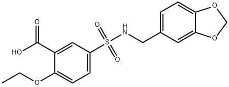 5-{[(1,3-benzodioxol-5-ylmethyl)amino]sulfonyl}-2-ethoxybenzenecarboxylic acid Structure