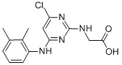 N-[4-クロロ-6-[(2,3-ジメチルフェニル)アミノ]ピリミジン-2-イル]グリシン 化学構造式