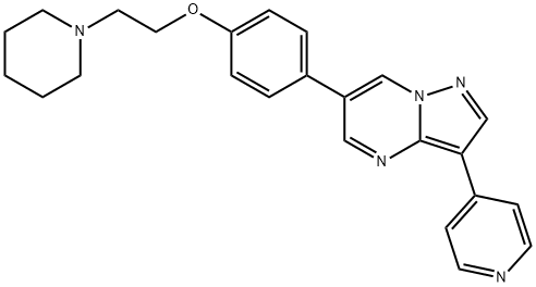 6-[4-[2-(1-哌啶基)乙氧基]苯基]-3-(4-吡啶基)吡唑并[1,5-A]嘧啶,866405-64-3,结构式